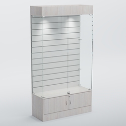 Витрина СЕТЬ №1 с экономпанелью, Ясень Анкор светлый