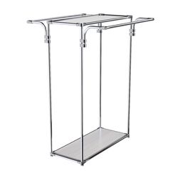 Хромированный стенд-вешало TD-11 №1-4 с полкой Зеркало 4мм, Ясень Анкор светлый - U31104