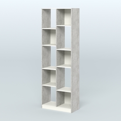 Стеллаж из ДСП серии ЛОФТ №8-1 (зеркальное отражение - Z) , Метрополитан Грей + Белый