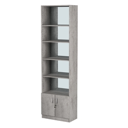 Стеллаж из ДСП с 4-мя полками 300x600 мм серии LEVEL-4 №5-2 (З/C - ЗЕРКАЛО), Бетон Чикаго светло-серый F186 ST9