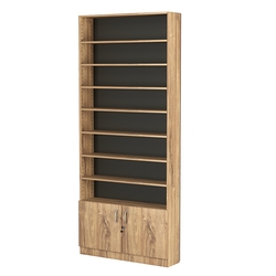 Стеллаж из ДСП с 7-ю полками 200x900 мм серии LEVEL-7 №10 (З/C - ДВП), Дуб Канзас коричневый