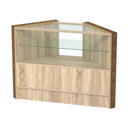 Недорогой прилавок угловой с декоративными молдингами №ПДМ-9, Дуб сонома