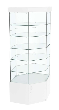 Витрина "Истра" угловая №9117, шестигранная (З.С-стекло), без дверей, Белый
