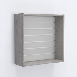 Витрина настенная №201-1Б с эконом панелью, Бетон Чикаго светло-серый F186 ST9