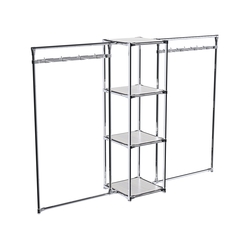 Хромированное вешало ЛУЧ №2-3 с полками ДСП 16 мм, Ясень Анкор светлый - U31104