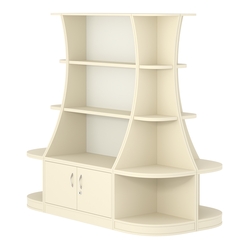 Островной низкий стеллаж ГАРАНТ №2, Крем Вайс + Белый