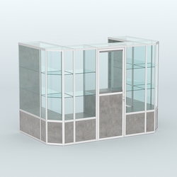 Павильон из профиля пристенный №6б (4,05 кв. м), Бетон Чикаго светло-серый F186 ST9