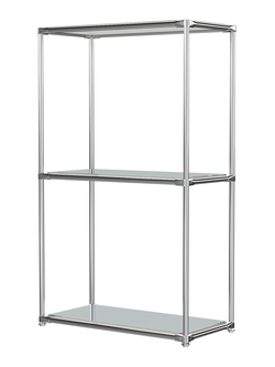 Хромированный стеллаж СТИЛЬ №2а-4 с зеркалами, Белый