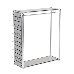 Хромированный стенд-вешало ETD-10 №1-3 (торец-ЭП) с полками ДСП 16мм, Серый