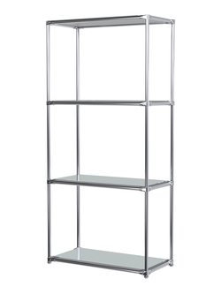 Хромированный стеллаж СТИЛЬ №1а-4 высокий зеркальный, Серый