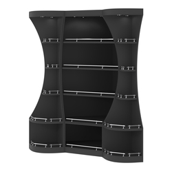 Угловой высокий стеллаж ГАРАНТ №1-О с ограничителями, Черный