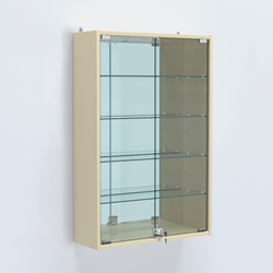 Витрина настенная №202-2А высокая с зеркалом, Крем Вайс