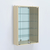 Витрина настенная №202-2А высокая с зеркалом Крем Вайс