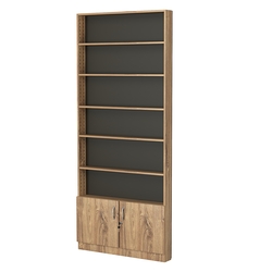 Стеллаж из ДСП с 5-ю полками 100x900 мм серии LEVEL-5 №8 (З/C - ДВП), Дуб Канзас коричневый