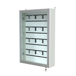 Витрина настенная №2-1Б с эконом панелью и стеклянными дверками серии Collecto, Белый