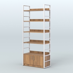 Торговый стеллаж средний STRONG - АЛЬФА №2, Орех + Белый