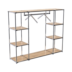 Хромированный стенд-вешало TD-47 №1-3 Хром с полками ДСП 16мм, Дуб Золотистый