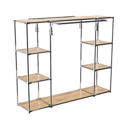 Хромированный стенд-вешало TD-46 №1-3 Хром с полками ДСП 16мм, Дуб Золотистый