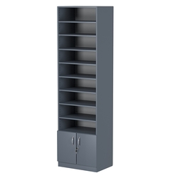 Стеллаж из ДСП с 8-ю полками 400x600 мм серии LEVEL-8 №7 (З/C - ДВП), Темно-Серый