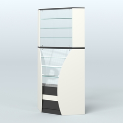 Витрина внутренний угол БРИЗ №4, Белый и Черный