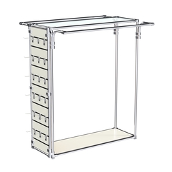 Хромированный стенд-вешало ETD-11 №1-1 (торец-ЭП) с полкой стекло 6мм, Белый