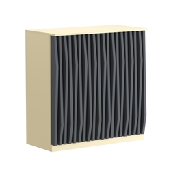 Торговый стол-прилавок широкий с планками серии ОРНАМЕНТ №20, Крем Вайс и Темно Серый U2236-U2601