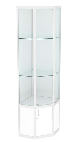 Витрина из профиля пятигранная угловая №2, Белый