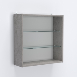 Витрина настенная №201-1Г с двумя полками, Бетон Чикаго светло-серый F186 ST9