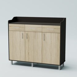 Стойка официанта "Бармен" №8-Н на ножках, Черный + Дуб Сонома