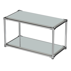 Хромированный стеллаж СТИЛЬ №4а-4 малый зеркальный, Белый