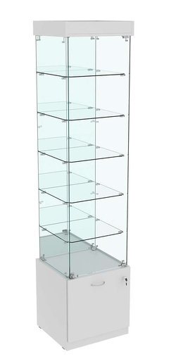 Витрина Кристалл №504 стаканчик (задняя стенка - зеркало), Серый