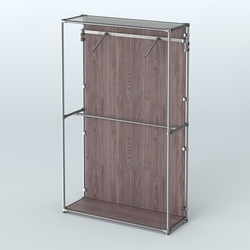 Торговая система ХРОМ (задняя стенка - ДСП) 1200 мм с поручнями №4, Ясень Анкор темный