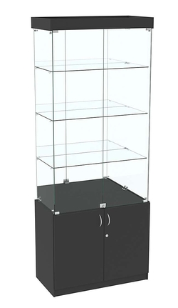 Высокая витрина ИСТРА №703 (задняя стенка - зеркало), Черный