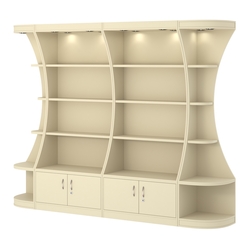  Пристенный высокий стеллаж ГАРАНТ №2, Крем Вайс