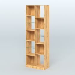 Стеллаж из ДСП серии ЛОФТ №8-3 с полками стекло 5 мм, Дуб Золотистый