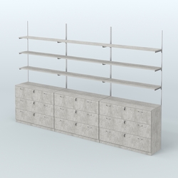 Система Neo Fix №7 с полками из ДСП и тумбами T-13, Метрополитан Грей