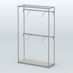 Торговая система ХРОМ без ДСП 1200 мм с поручнями №3, Метрополитан Грей