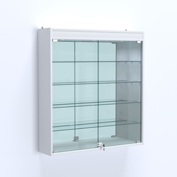 Витрина настенная №204-4А зеркальная с подсветкой, Белый