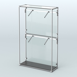 Торговая система ХРОМ (задняя стенка - стекло) 1200 мм с поручнями №3, Черный