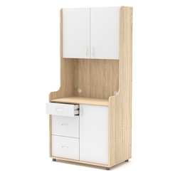 Офисная мини-кухня ЭЛЕГИЯ №4, Дуб Сонома + Белый