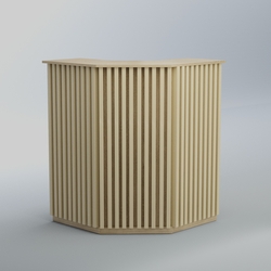 Ресепшен угловой серии ВЕРТИКАЛЬ №3, Дуб Сонома и Крем Вайс 5-U2236