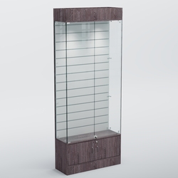 Витрина СЕТЬ №4 с экономпанелью, Ясень Анкор темный