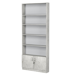 Стеллаж из ДСП с 4-мя полками 150x900 мм серии LEVEL-4 №9 (З/C - ДВП), Метрополитан Грей