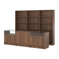 Комплект стеллажей ЭК-01 и прилавков ЭК-2, Орех