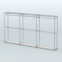 Торговая система ХРОМ без ДСП 3600 мм с поручнями №8, Ясень Анкор светлый