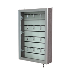 Витрина настенная №2-1Б с эконом панелью и стеклянными дверками серии Collecto, Ясень Анкор темный