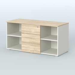 Тумба сервисная Некста, цвет вяз + белый, Белый + Дуб Сонома