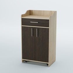 Стойка официанта "Бармен" №5-П передвижная, Дуб Сонома + Дуб Венге