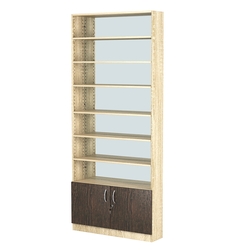 Стеллаж из ДСП с 6-ю полками 200x900 мм серии LEVEL-6 №10-2 (З/C - ЗЕРКАЛО), Дуб Сонома + Дуб Венге