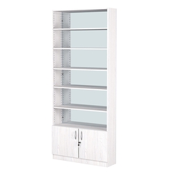 Стеллаж из ДСП с 5-ю полками 250x900 мм серии LEVEL-5 №11-2 (З/C - ЗЕРКАЛО), Ясень Анкор светлый